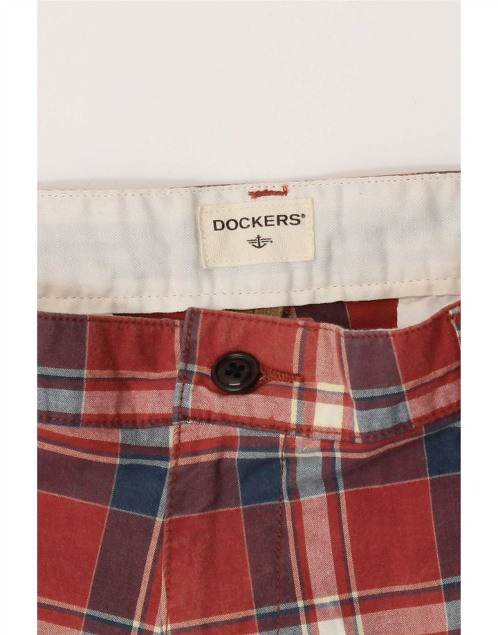 Мужские шорты чинос Dockers W34, хлопок, большая красная клетка