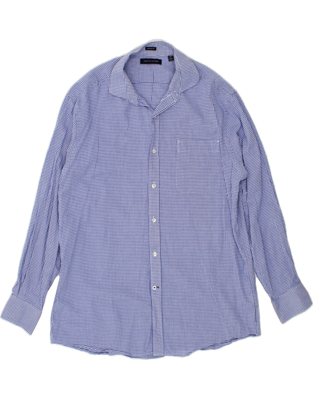 TOMMY HILFIGER Mens Regular Fit Shirt Size 16 1/2  Large Blue Gingham Vintage Tommy Hilfiger and Second-Hand Tommy Hilfiger from Messina Hembry 