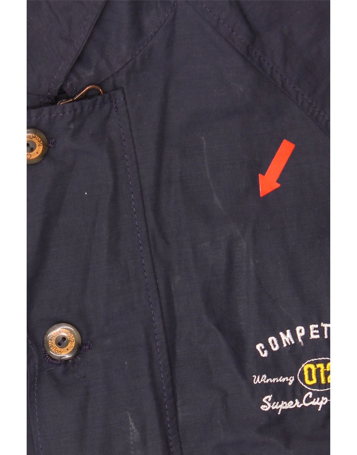 BENETTON Boys Graphic Bomber Jacket 14-15 Years Navy Blue Vintage Benetton and Second-Hand Benetton from Messina Hembry 