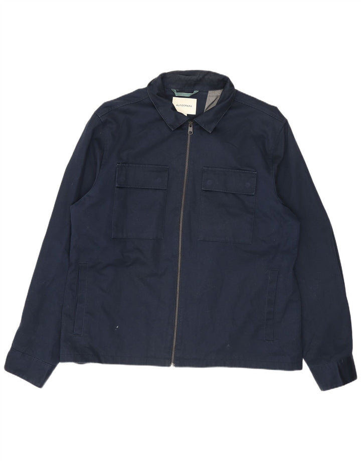 Мужской бомбер Marks & Spencer Autograph UK 42 XL, темно-синий, хлопок