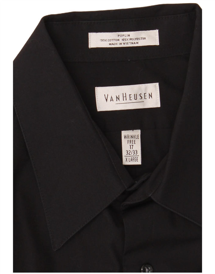 Мужская рубашка Van Heusen, размер 17 XL, черный хлопок