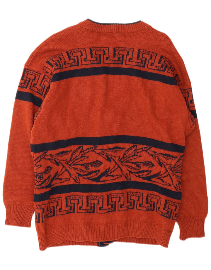 ICEBERG Мужской кардиган с рисунком, свитер среднего коричневого цвета из натуральной шерсти с геометрическим рисунком