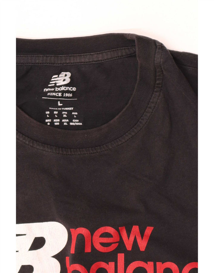 Мужская футболка с рисунком New Balance, большая черная