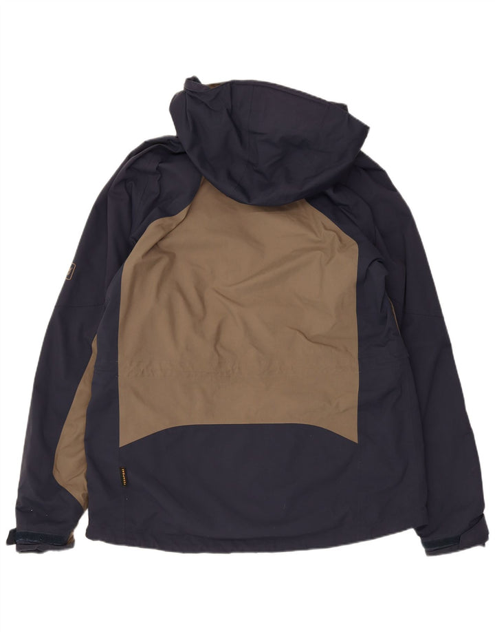 Мужская куртка-дождевик Jack Wolfskin с капюшоном, Великобритания, 36/38, средний бежевый, цветной блок