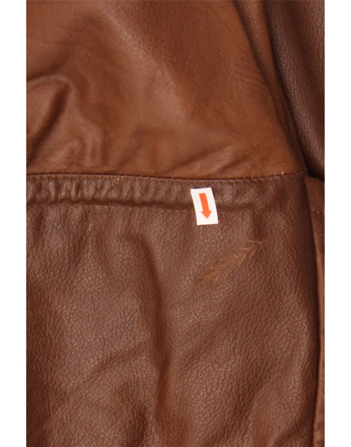 Мужская кожаная куртка VINTAGE UK 42 XL коричневая кожа