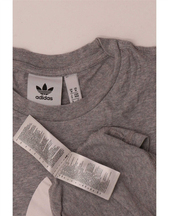 Adidas Мужская футболка с рисунком Верх среднего серого цвета из хлопка