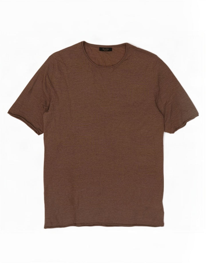 Женский джемпер с круглым вырезом Massimo Dutti, Великобритания 10, маленький коричневый