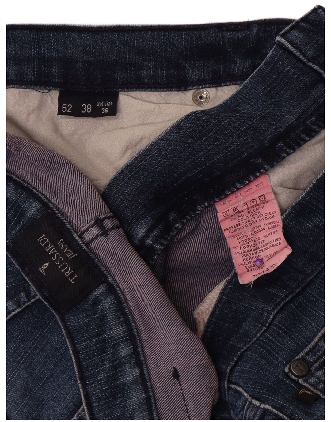Мужские прямые джинсы Trussardi W36 L32, синий хлопок