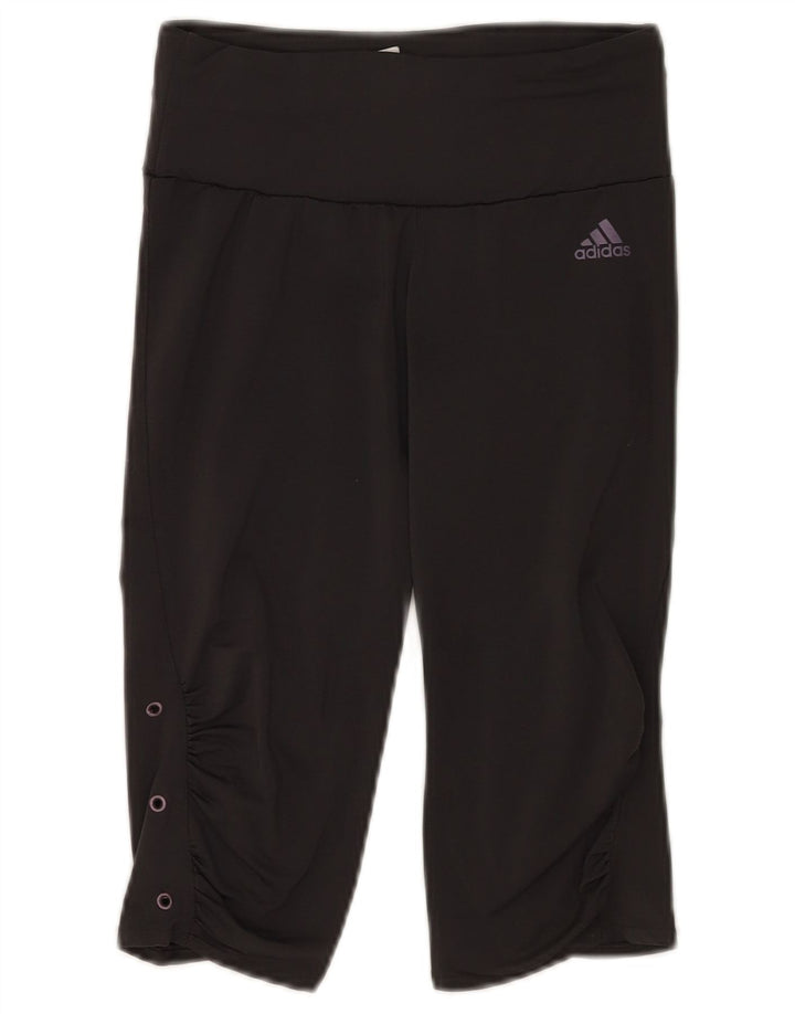 Женские леггинсы-капри Adidas UK 12, средний черный полиэстер, спортивные