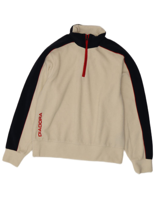 Женский флисовый джемпер Diadora с графическим рисунком UK 14, средний цвет с белыми цветными блоками