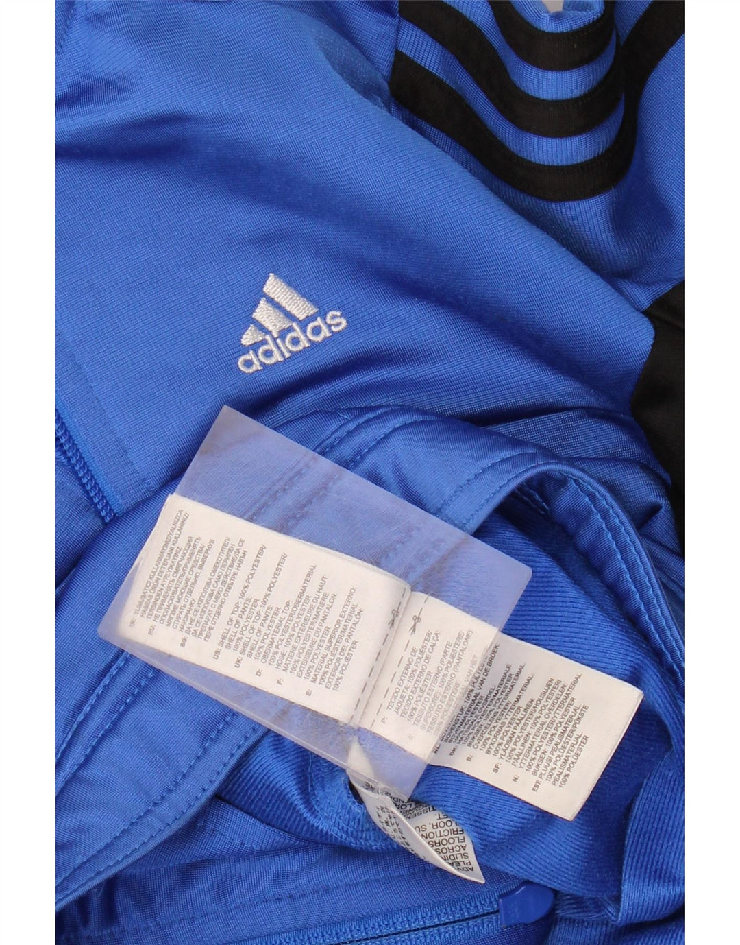 Спортивный костюм Adidas для мальчиков, верхняя куртка 7-8 лет, синяя, полиэстер с цветными блоками
