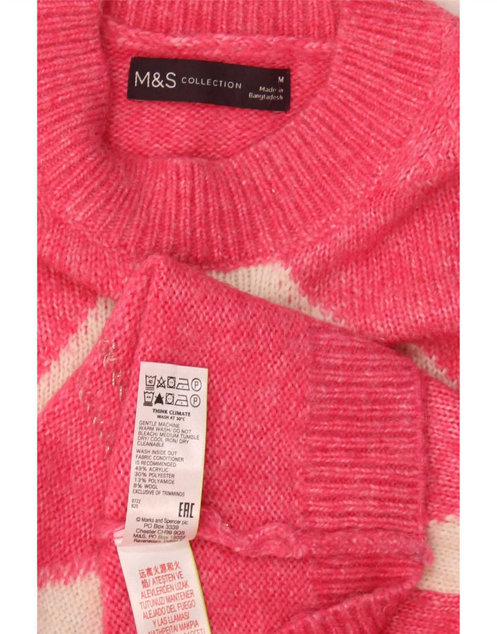 Женский джемпер с круглым вырезом Marks & Spencer UK 14, средний розовый