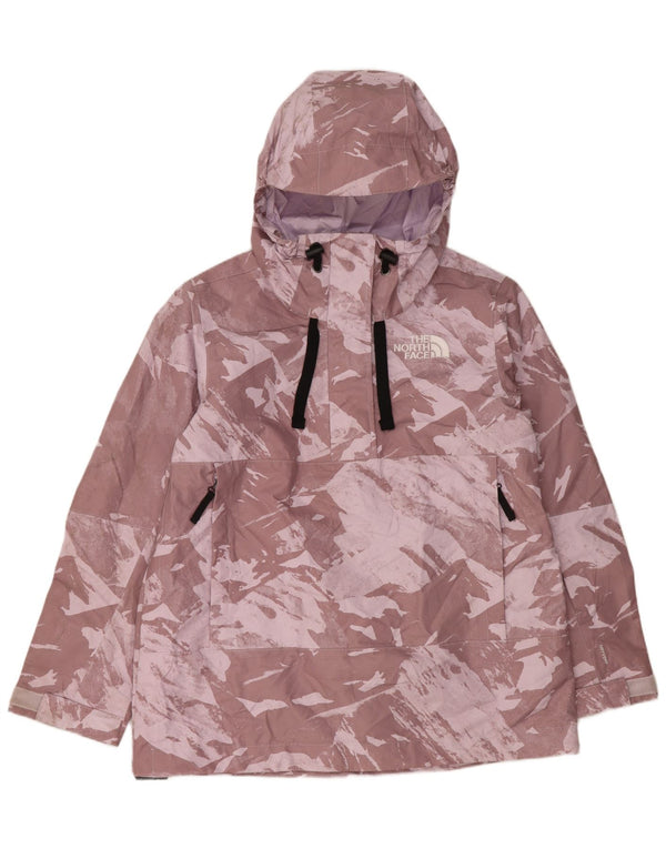 The North Face Womens Hooded Anorak Rain Jacket UK 18 XL Purple Camouflage