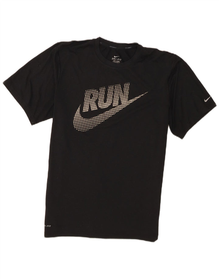 Мужская футболка Nike Dri Fit с графическим рисунком, средний черный полиэстер