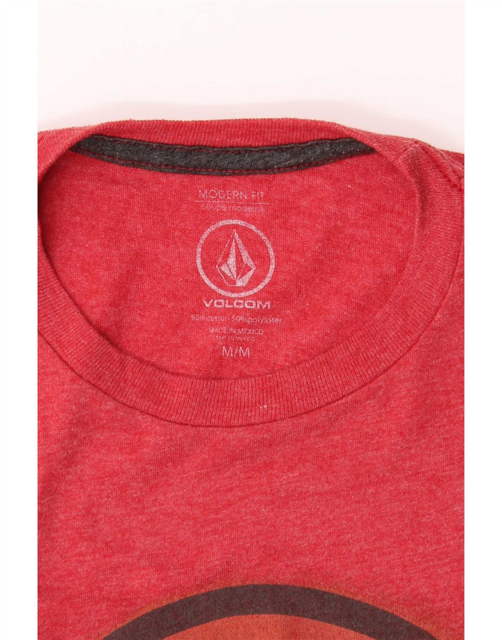 Volcom Женская футболка с графическим рисунком Modern Fit Top UK 12, средний красный хлопок