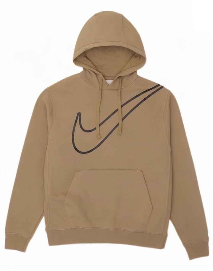 Мужской джемпер с капюшоном с графическим рисунком Nike, средний бежевый, хлопковый