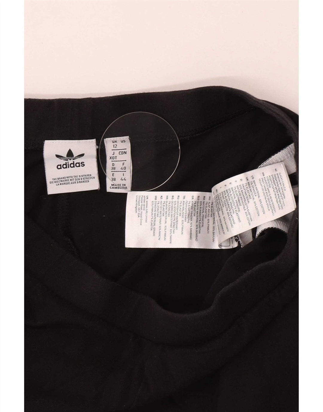 Женские леггинсы Adidas с рисунком UK 12, средний черный хлопок, черный