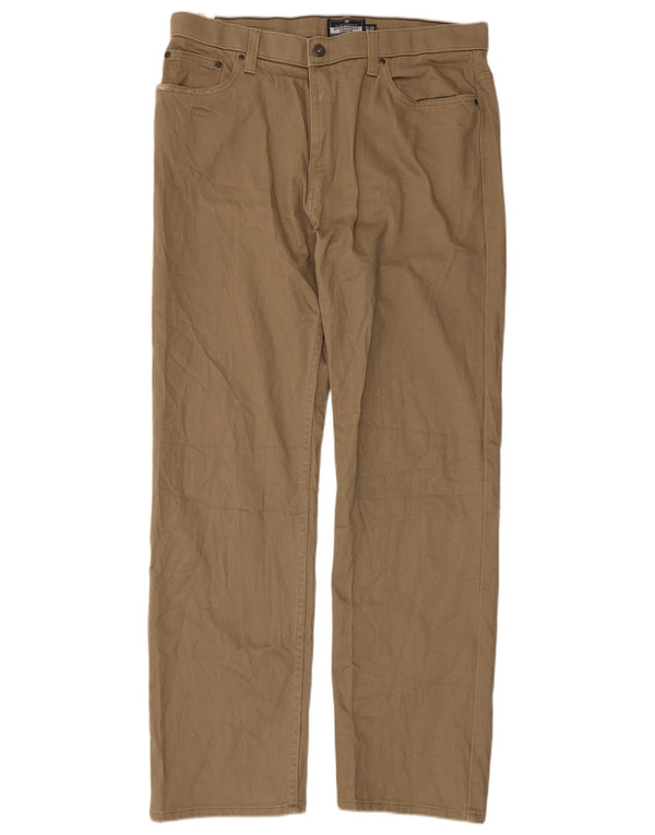 Мужские прямые повседневные брюки Marks & Spencer Blue Harbour W36 L31 бежевые