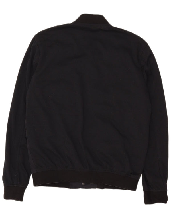 Zara Mens Bomber Jacket UK 36 Small Navy Blue Colourblock Polyester