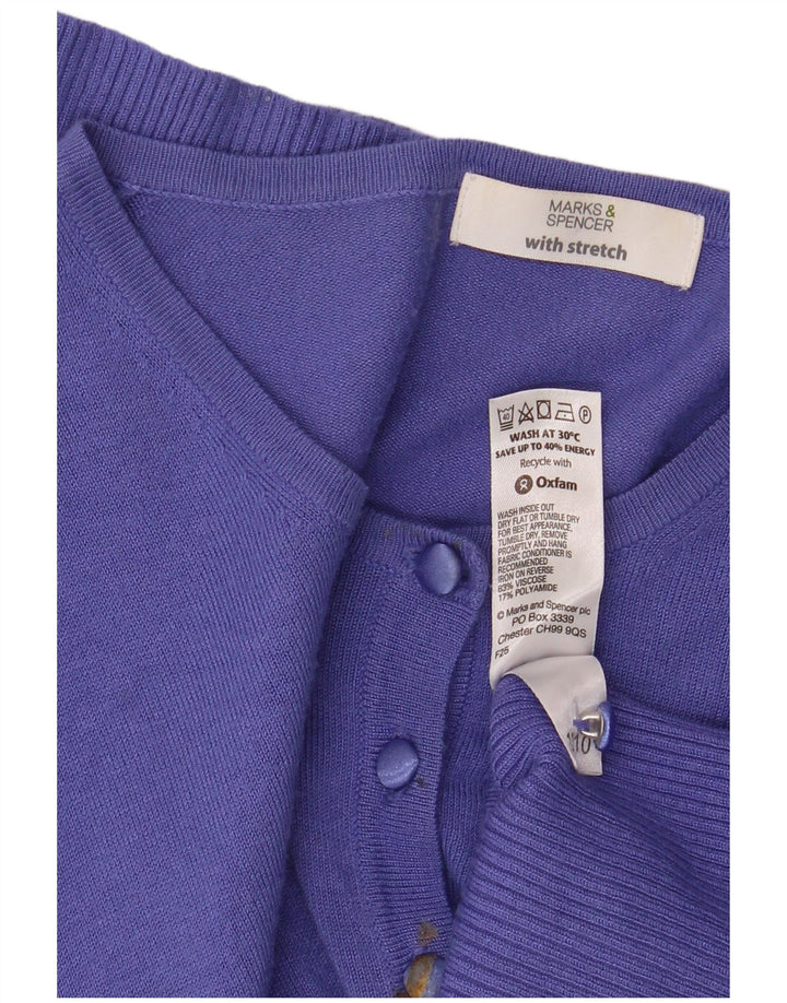 Женский укороченный кардиган Marks & Spencer UK 14, средний фиолетовый вискоза