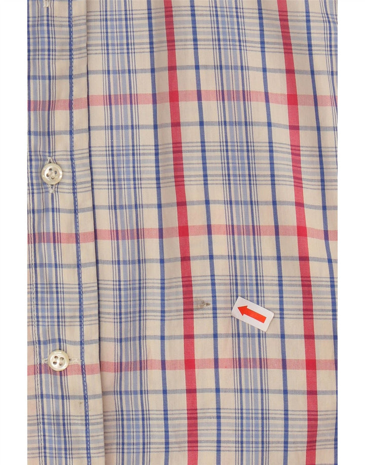 TRUSSARDI Mens Short Sleeve Shirt Large Multicoloured Check