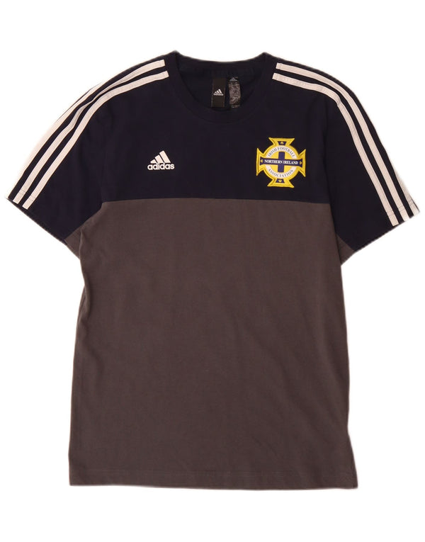 Adidas Мужская футболка с рисунком ирландского футбола Top XS Синяя спортивная с цветными блоками