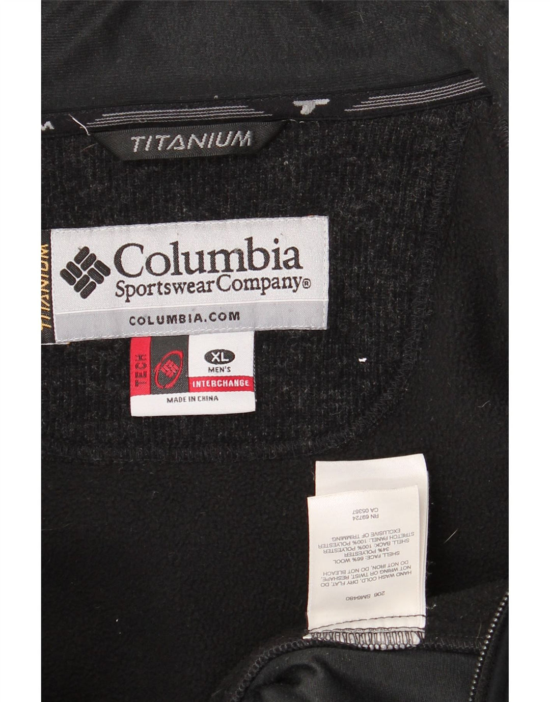 COLUMBIA Мужской титановый спортивный костюм, верхняя куртка XL, темно-синий, шерсть с цветными блоками