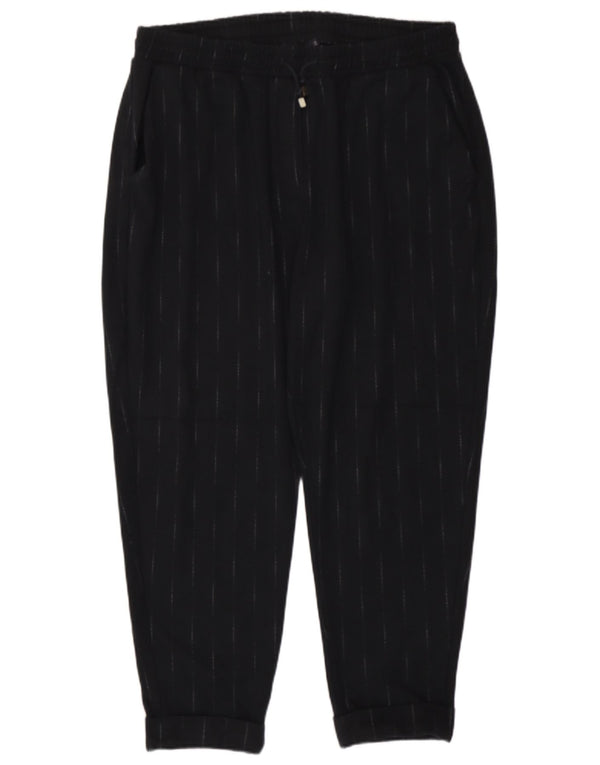 Женские укороченные брюки Marks & Spencer UK 18 XL W38 L26 черные в полоску