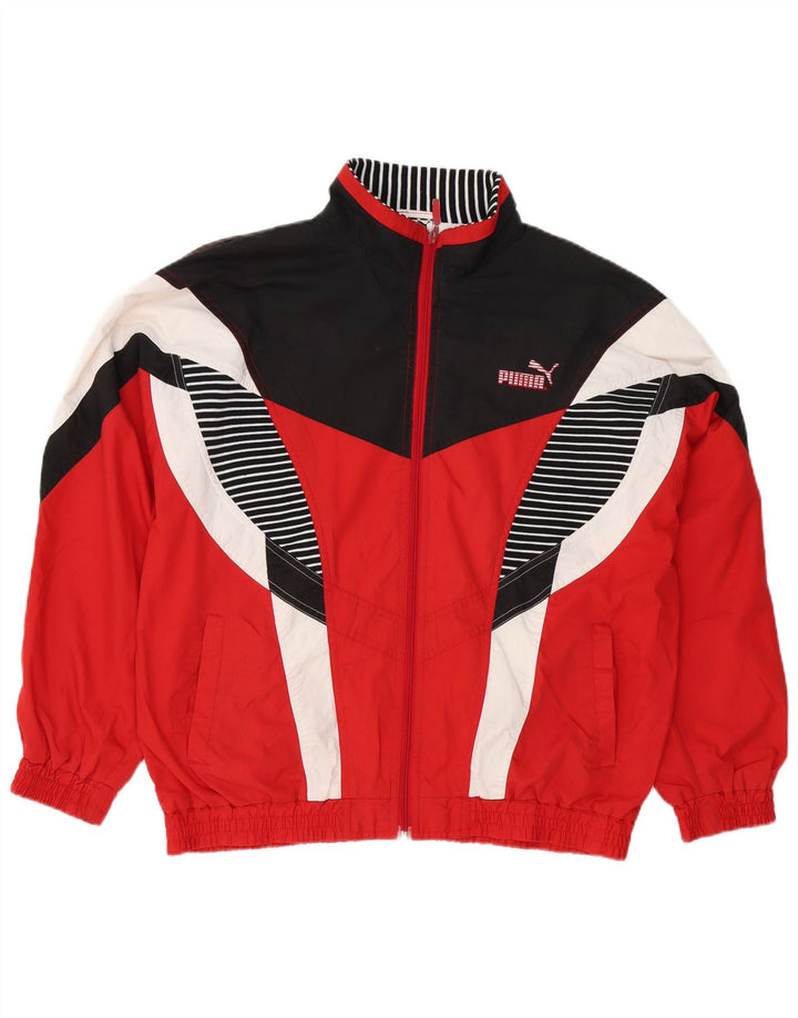 Мужской спортивный костюм Puma, верхняя куртка, средний красный полиэстер с цветными блоками