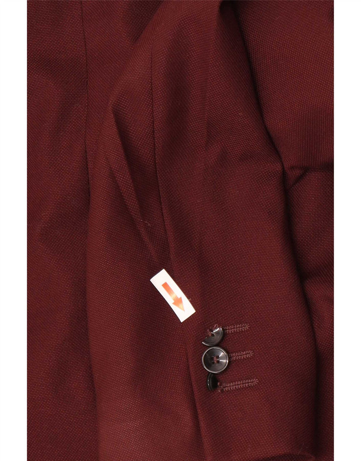 Мужской пиджак на 1 пуговице Zara EU 54 XL, бордовый полиэстер