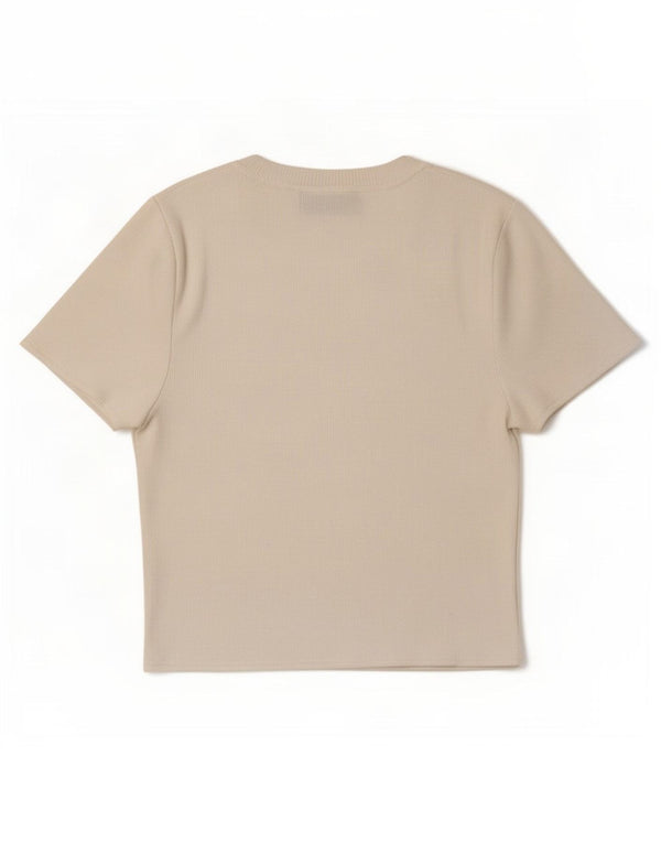 Женская укороченная футболка Zara Top UK 8, маленькая, белая вискоза