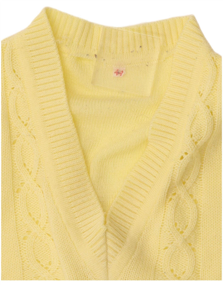 VINTAGE Womens V-Neck Jumper Sweater IT 44 Medium Yellow