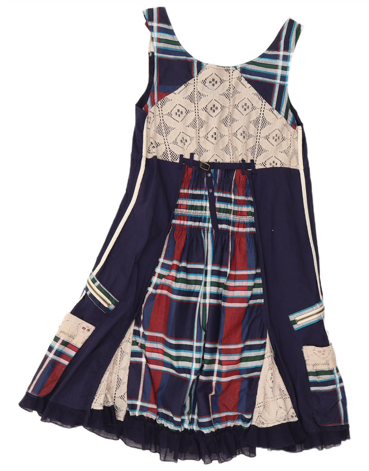 DESIGUAL Женское платье трапециевидного силуэта с графическим рисунком EU 40, средний темно-синий в стиле пэчворк