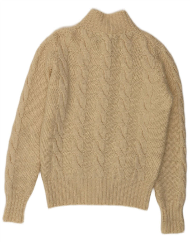 ВИНТАЖНЫЙ женский кардиган-свитер EU 38, средний цвет, белая шерсть