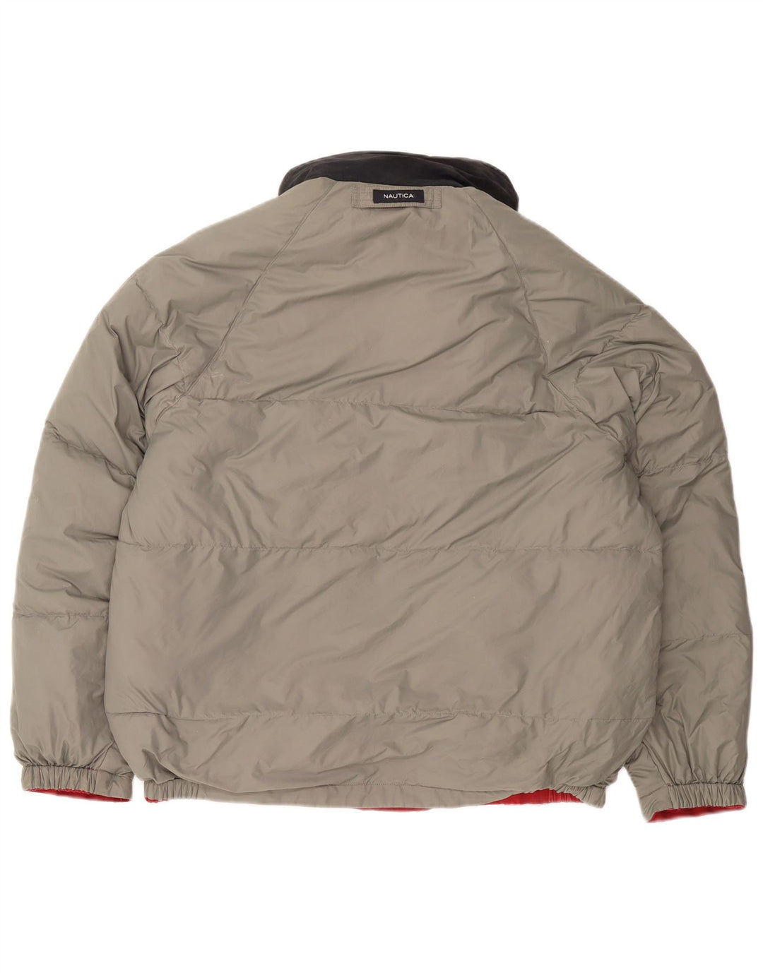 Мужская двусторонняя куртка с капюшоном NAUTICA UK 40, большая красная с цветными блоками