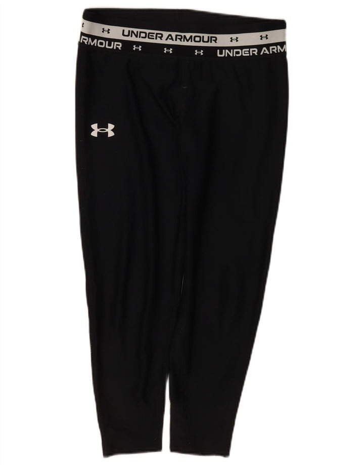 Леггинсы с рисунком для девочек Under Armour, 11–12 лет, большой размер, черный полиэстер