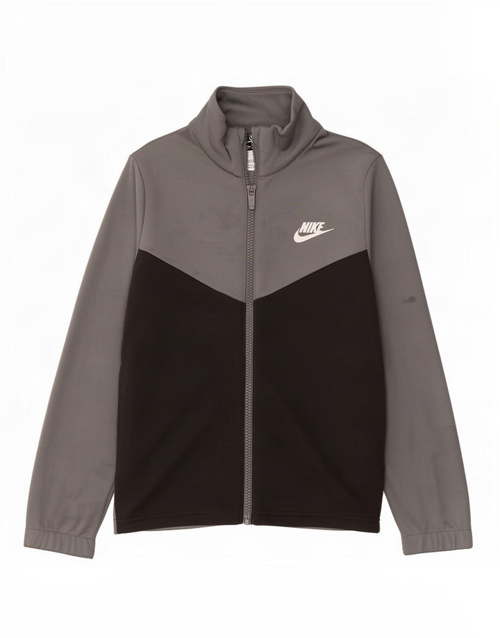 Спортивный костюм с графическим рисунком для мальчиков Nike, 8–9 лет, маленький серый с цветными блоками