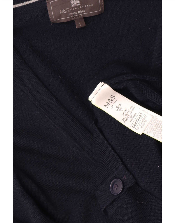 Мужской кардиган Marks & Spencer, большой темно-синий акрил