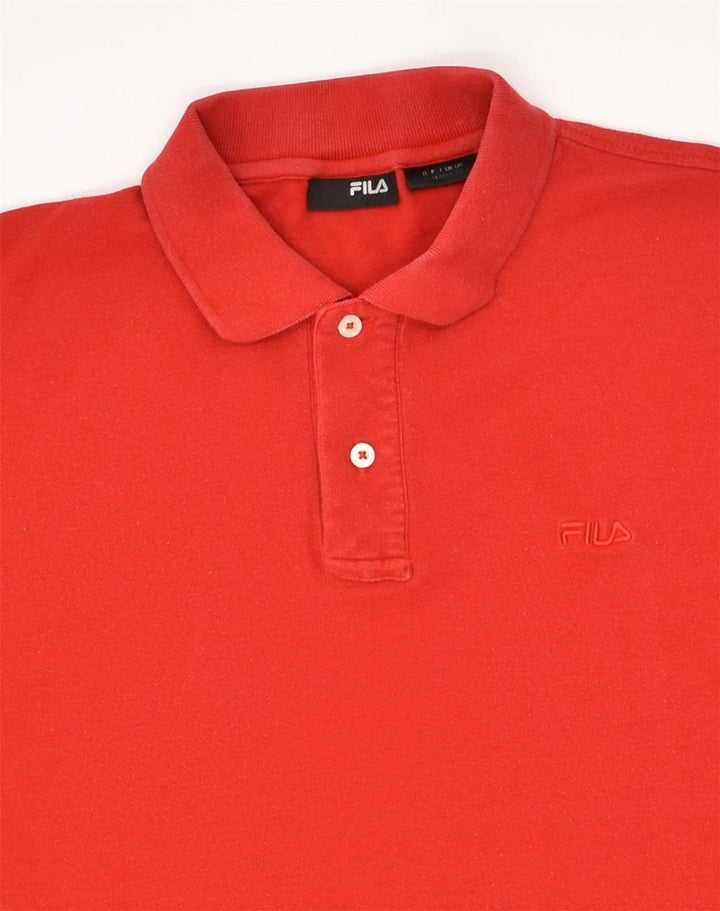 FILA Mens Polo Shirt Medium Red Cotton | Vintage Fila | Thrift | Second-Hand Fila | Used Clothing | Messina Hembry 