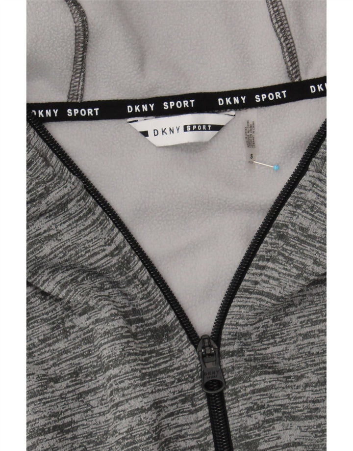 DKNY Mens Zip Hoodie Sweater Small Grey Flecked Polyester Vintage Dkny and Second-Hand Dkny from Messina Hembry 