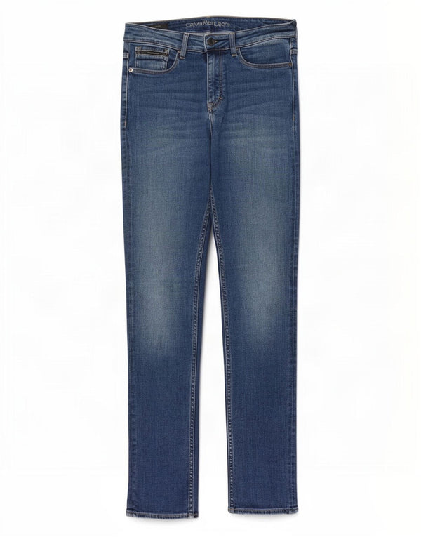 Мужские узкие прямые джинсы Calvin Klein W30 L34, синий хлопок