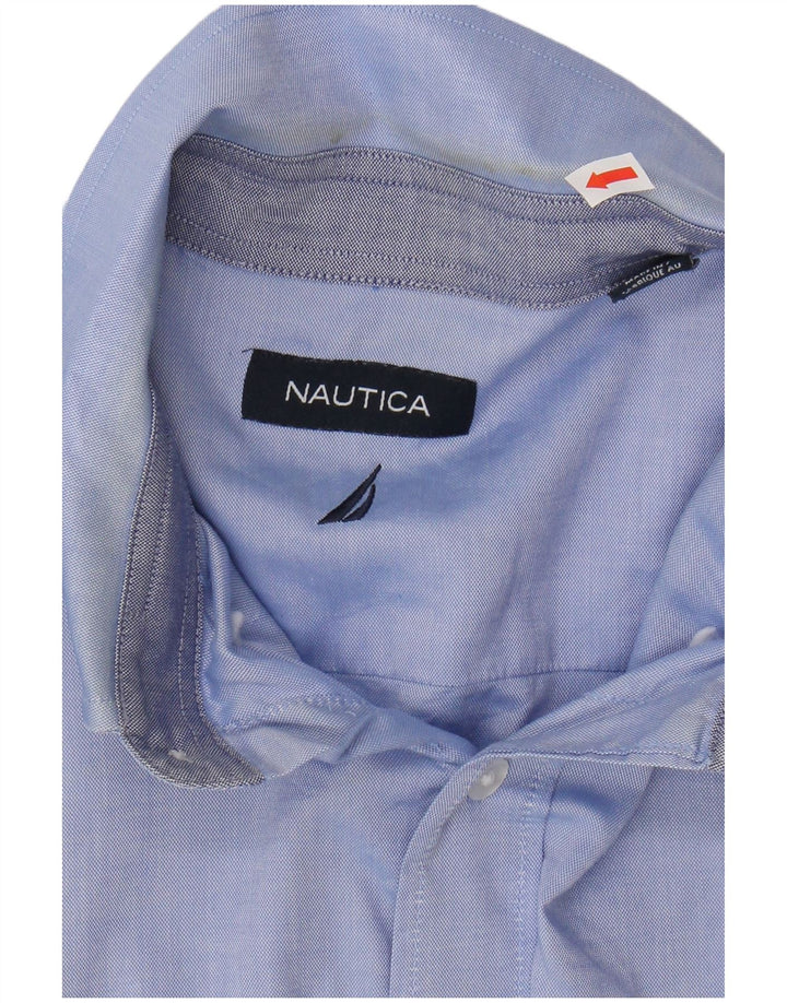 NAUTICA Mens Shirt Size 15 1/2 Medium Blue Cotton