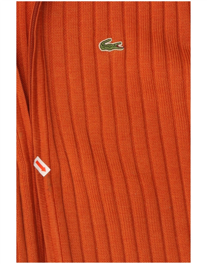 Мужской кардиган LACOSTE, свитер, размер 7 2XL, оранжевый, шерсть