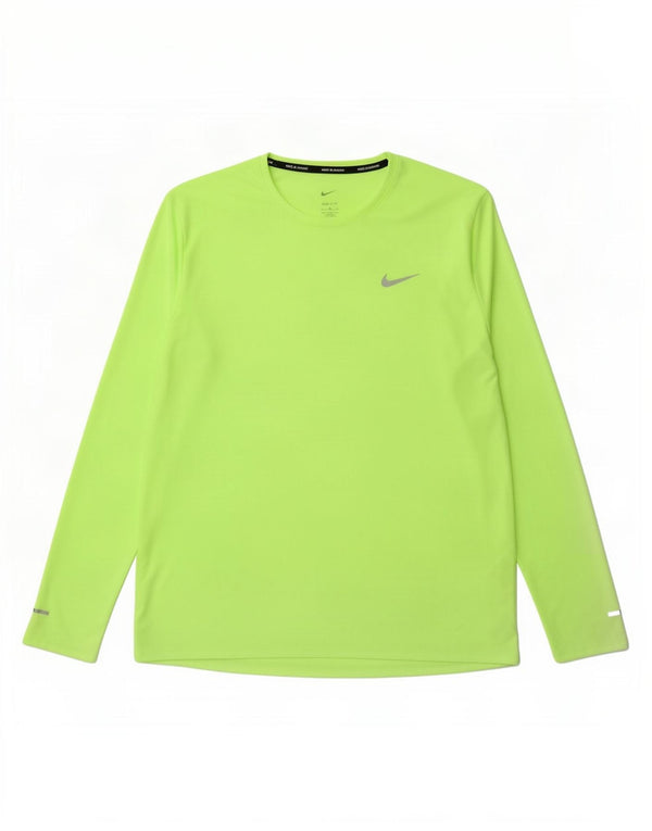 Мужской топ Nike Dri Fit с длинным рукавом XL, зеленый полиэстер