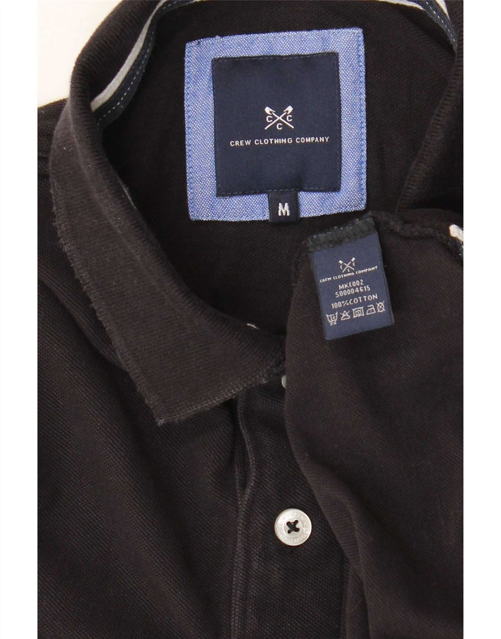 Crew Clothing Мужская рубашка поло среднего черного цвета из хлопка