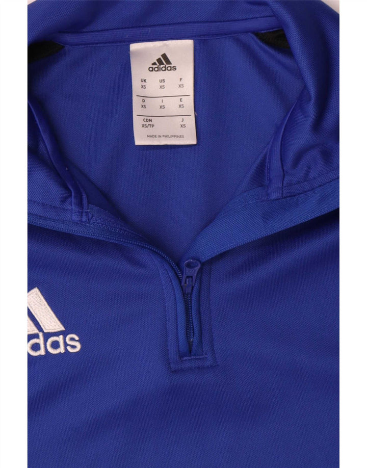 Мужской пуловер с воротником на молнии Adidas Climalite XS, синий цветной блок