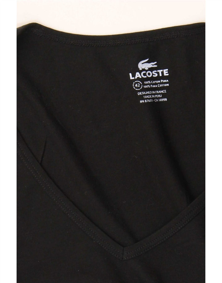Женская футболка Lacoste, размер 42, большая, черная, хлопок