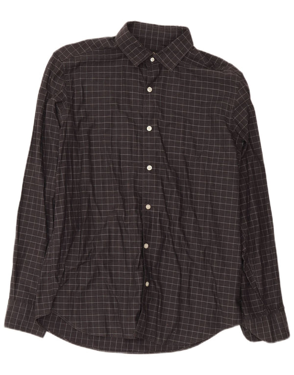 Мужская рубашка Massimo Dutti, большая серая клетка, хлопок