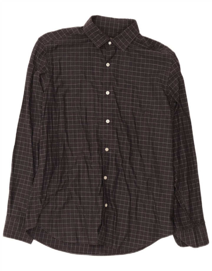 Мужская рубашка Massimo Dutti, большая серая клетка, хлопок
