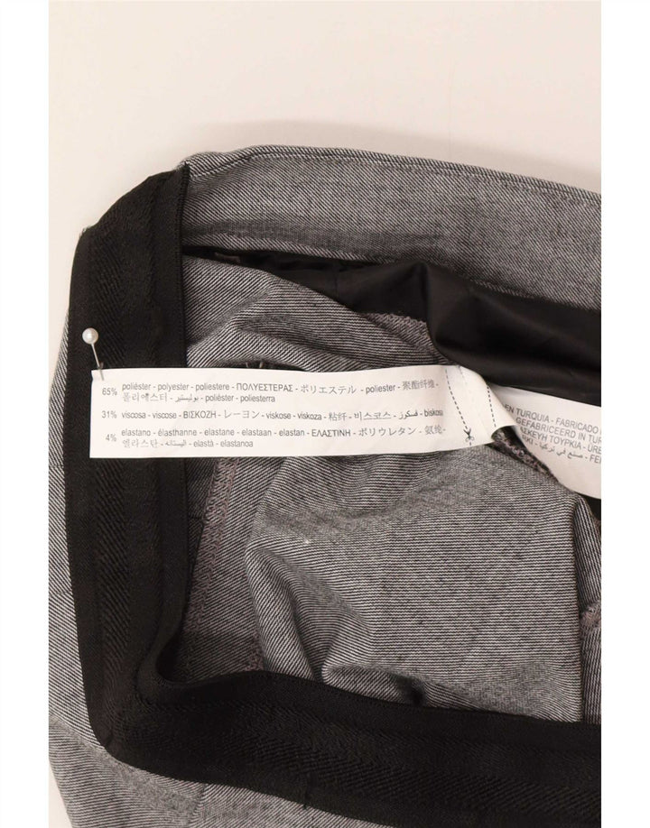 Женские зауженные брюки чинос Zara Medium W30 L28, серый полиэстер в клетку